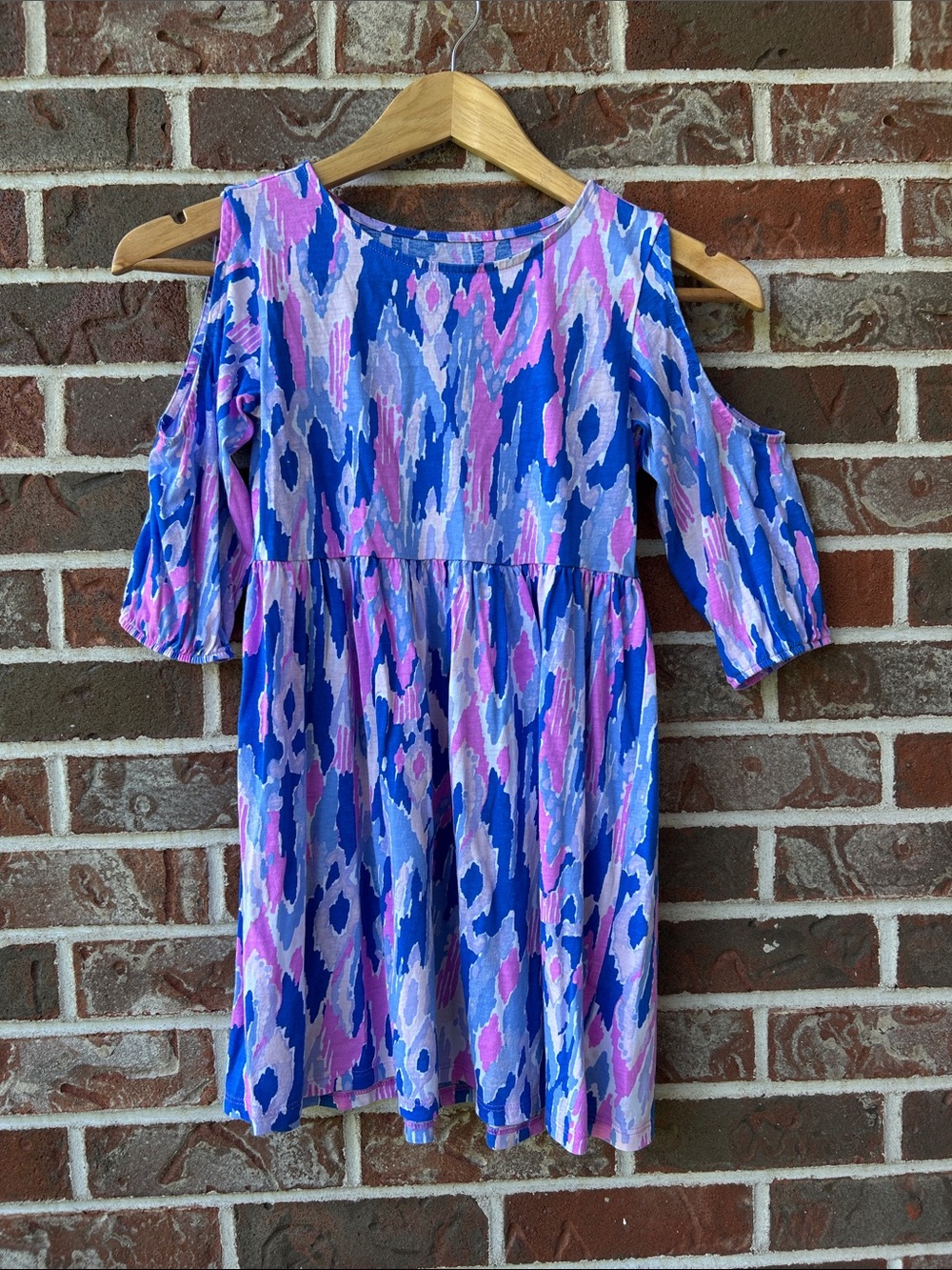 🚨B1G2F🚨 Lilly Pulitzer Blue and Pink Cold-Shoulder Girls Dress